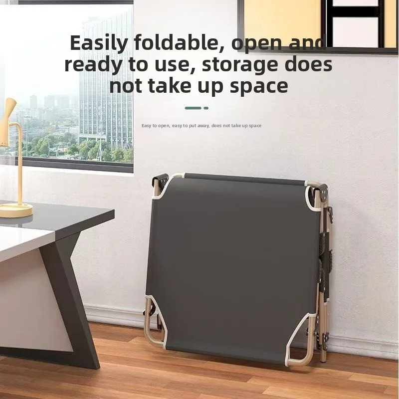 Foldable Nap Bed Portable Office Outdoor Lounger Hospital Care Military Field Bed Lounger Office Recliner Single Folding Bed