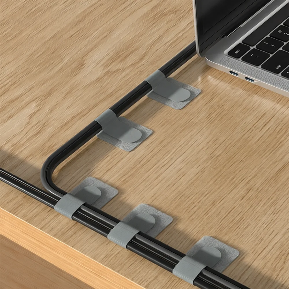 Punch Free Wall Mounted Power Strip Holder Sticky Cable Manager Strong Adhesive Wire Clips For Home Office Desk Cord Organizer