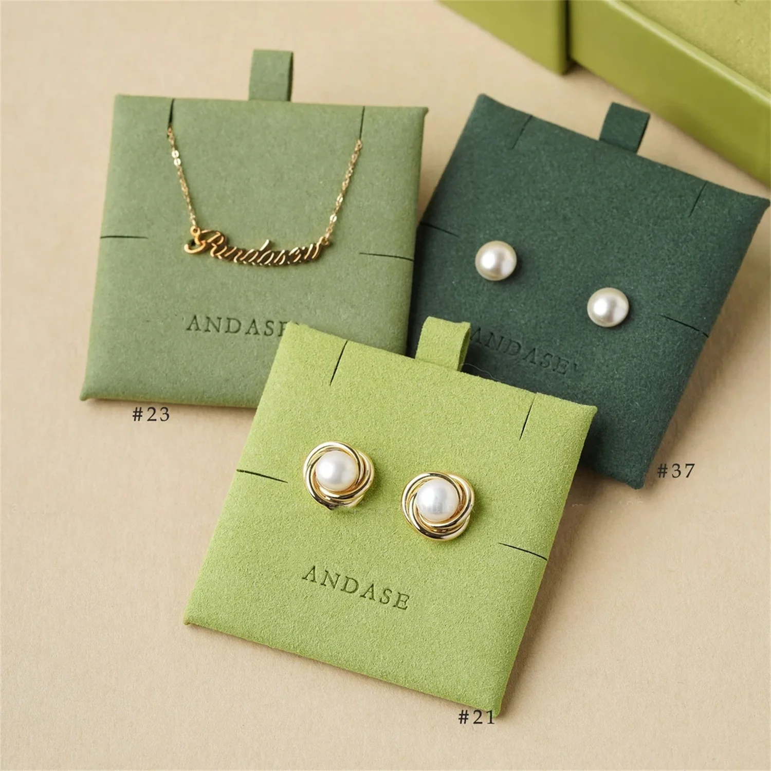 50 セットディスプレイカードカスタムジュエリーバッグ挿入パッドロゴプリント小さなイヤリングネックレス包装袋バルク卸売