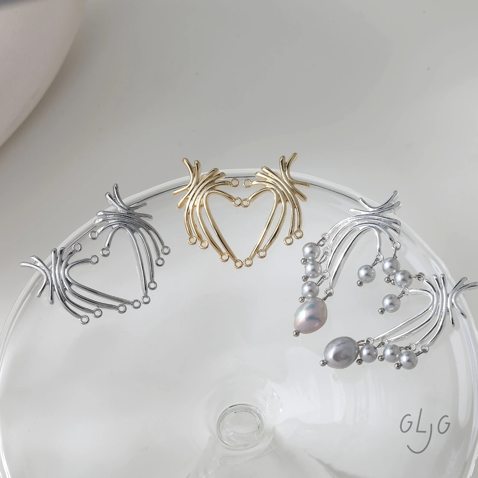 2Pair Gold Plated Retro Multi Hole Brass Firework Ear Stud Earrings Handmade Findings Jewelry DIY Making Supplies Accessories