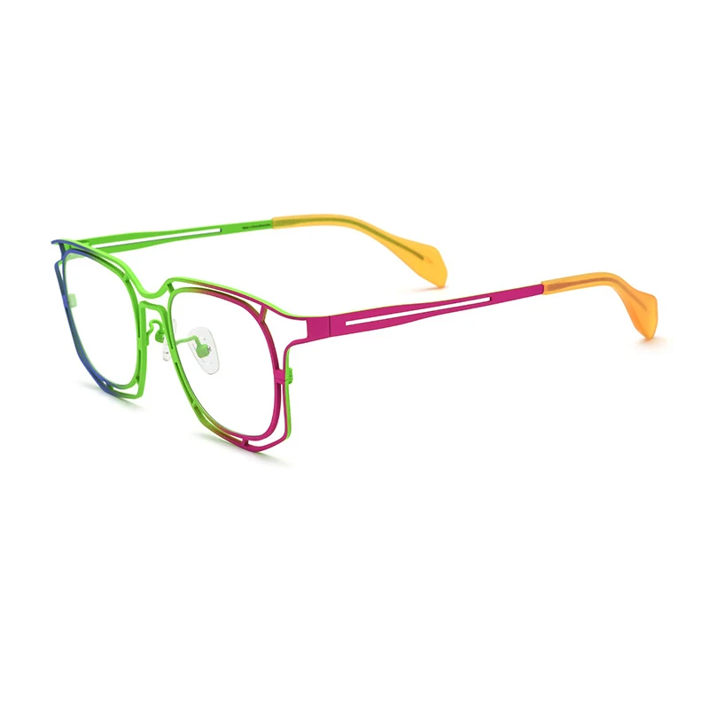 

Цветные титановые очки по рецепту в стиле ретро 2025, шикарные сверхлегкие многоугольные оправы — необходимые для мужчин и женщин