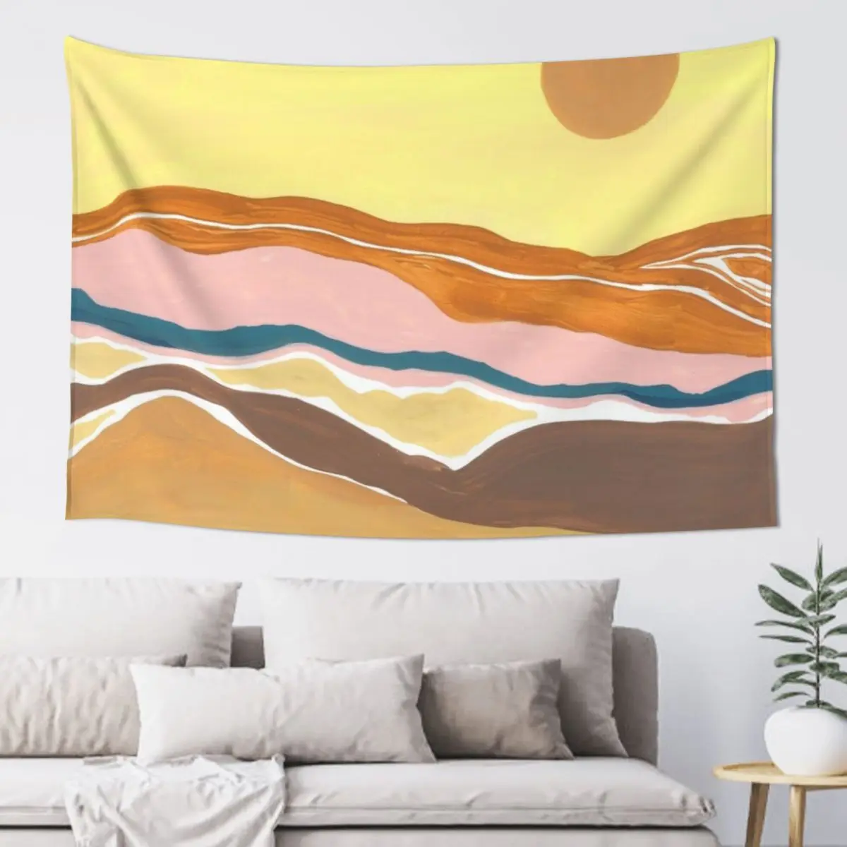 Mountain Sun Tapestry Aesthetic Room Decor Korean Carpet On The Wall Room Aesthetic Bedrooms Decor Tapestry