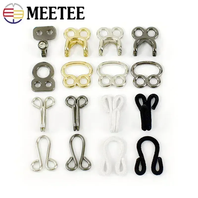 20/40Sets Metal Garment Sewing Hooks and Eyes Invisible Hidden Button Buckle Trousers Jeans Clothes Decorative Clasp Accessories