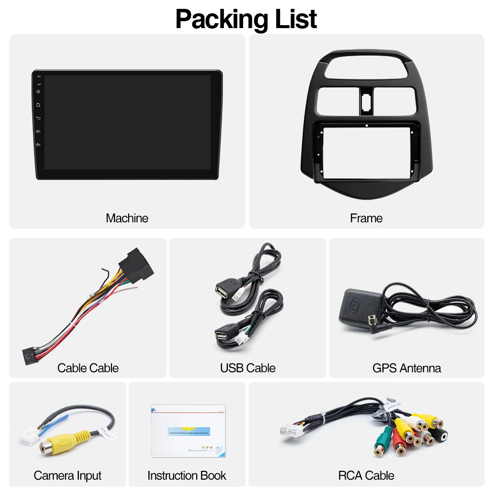 9-Zoll-Android-Autoradio für Chevrolet Spark Beat Matiz Creative 2010–2014 Multimedia-Player CarPlay Android Auto GPS Bluetooth