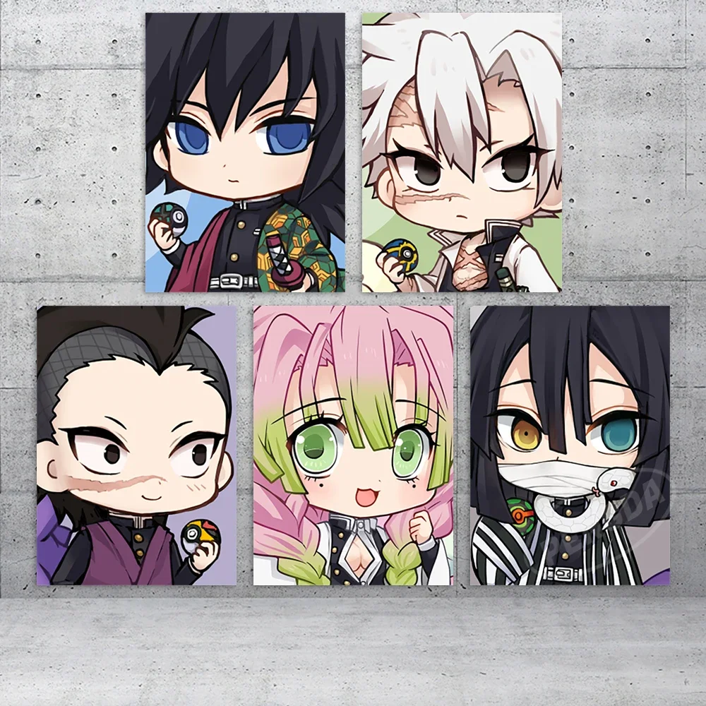 Canvas Prints  Wall Art Kanroji Mitsuri Painting Modular Pictures Tomioka Giyuu Home Decor Anime Poster Living Room