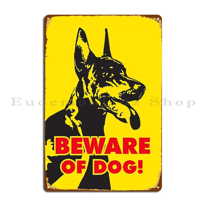 Beware Of Dog Warning Signs Dobermann Metal Plaque Poster Pub Cinema Retro Wall Cave Designer Tin Sign Poster