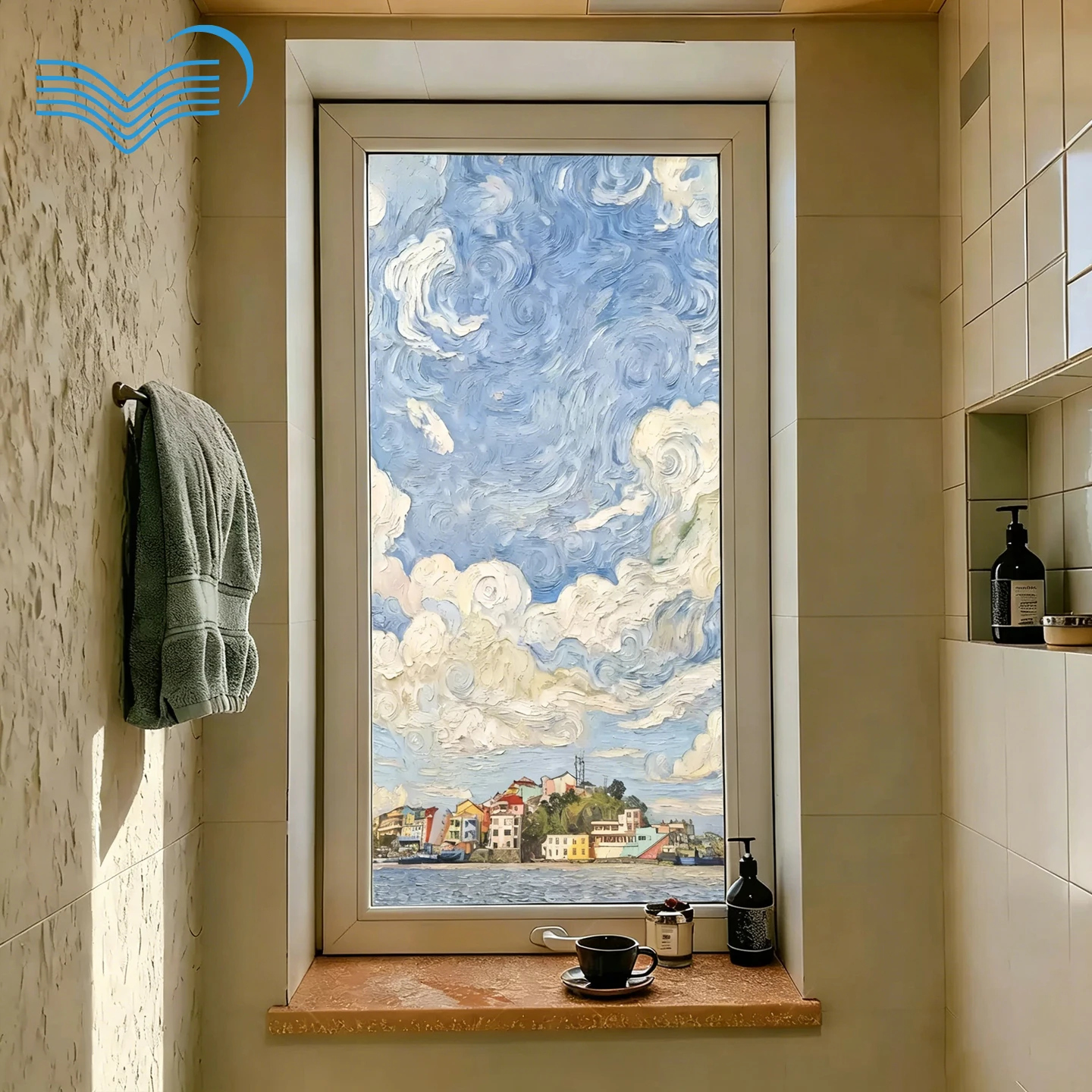 Bright Color Anti-peep PVC Glass Sticker Oil Painting Static Cling Frosted Window Film Privacy Decor Decal For Bathroom Glass
