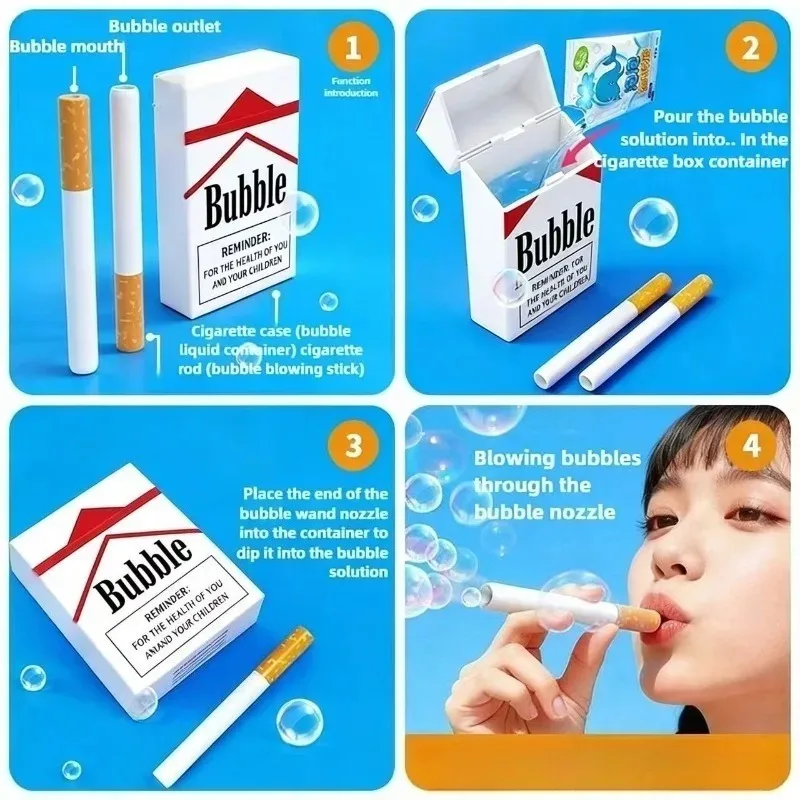 Juguete Antiestrés con Forma de Cigarrillo, Generador de Burbujas, Accesorio para Fotos, Regalo para Niños y Adultos, 2026