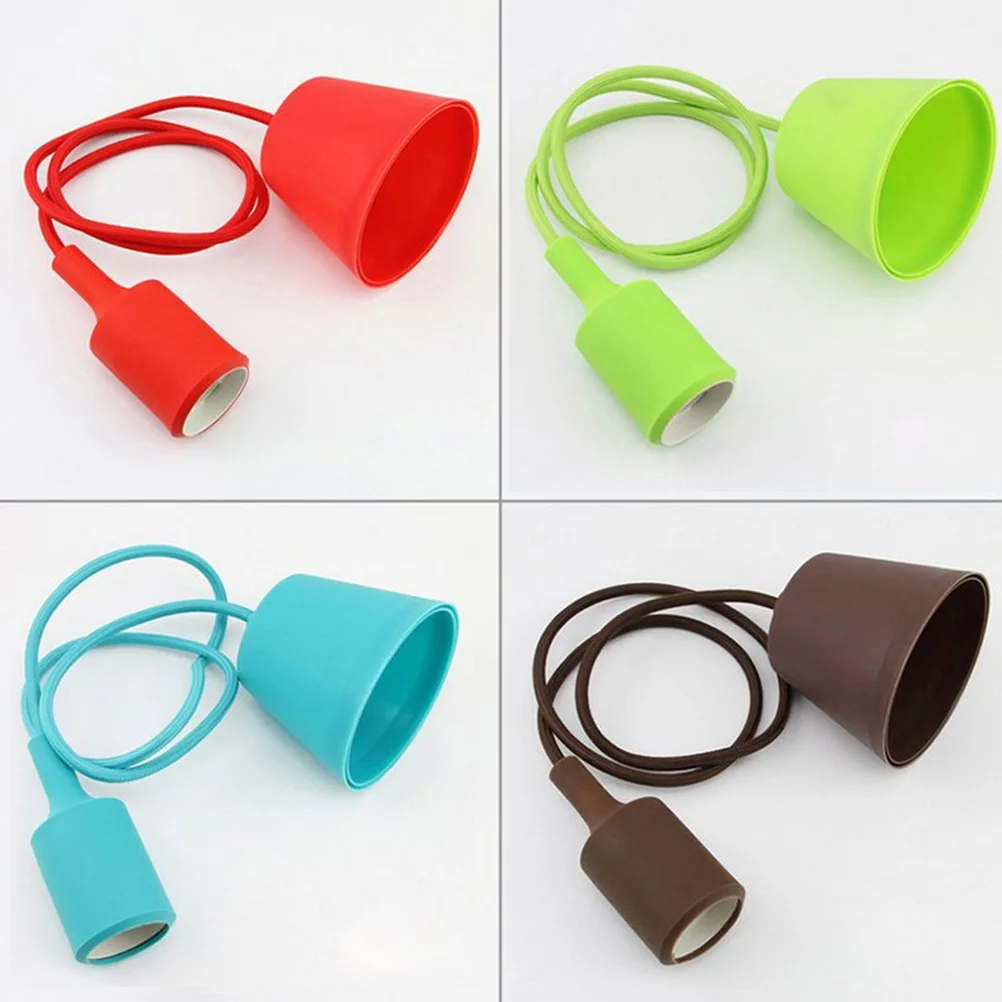 

Led Lamp Holder Silicone Hanging Light Socket E27 Base Fireproof Adjustable 1M For Kitchen Dining Room Living Room Bedroom