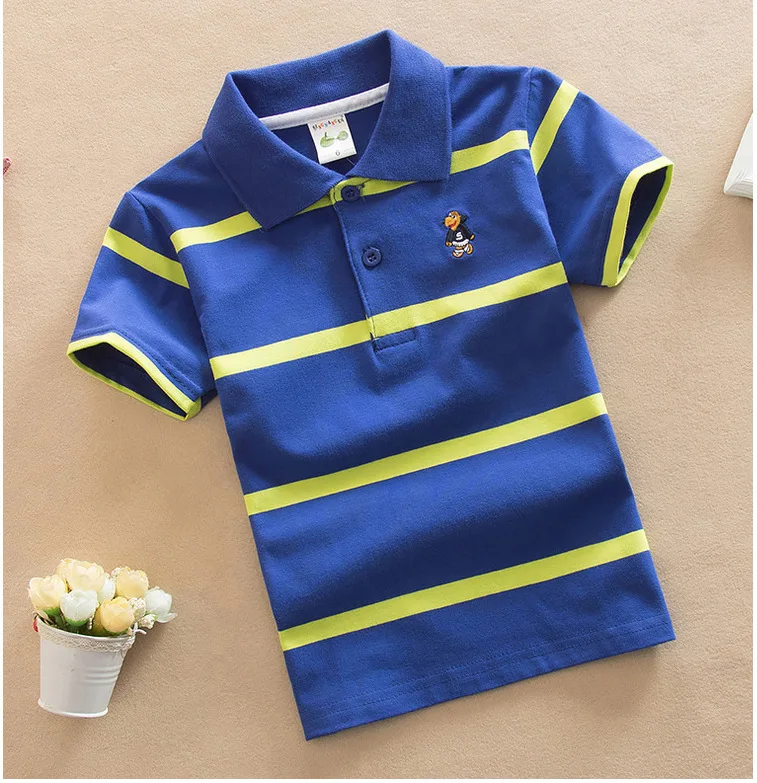 Summer Boys Polo Shirts Short Sleeve T-shirt For Kids Boy Bottom Solid Color Children Sweatshirts Baby Clothing 3-14T