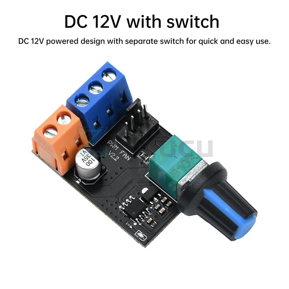 

PWM Server Fan Speed Controller 3-wire 4-wire Motor Stepless Speed Controller DC 12V Motor Speed Control Switch Drive Module