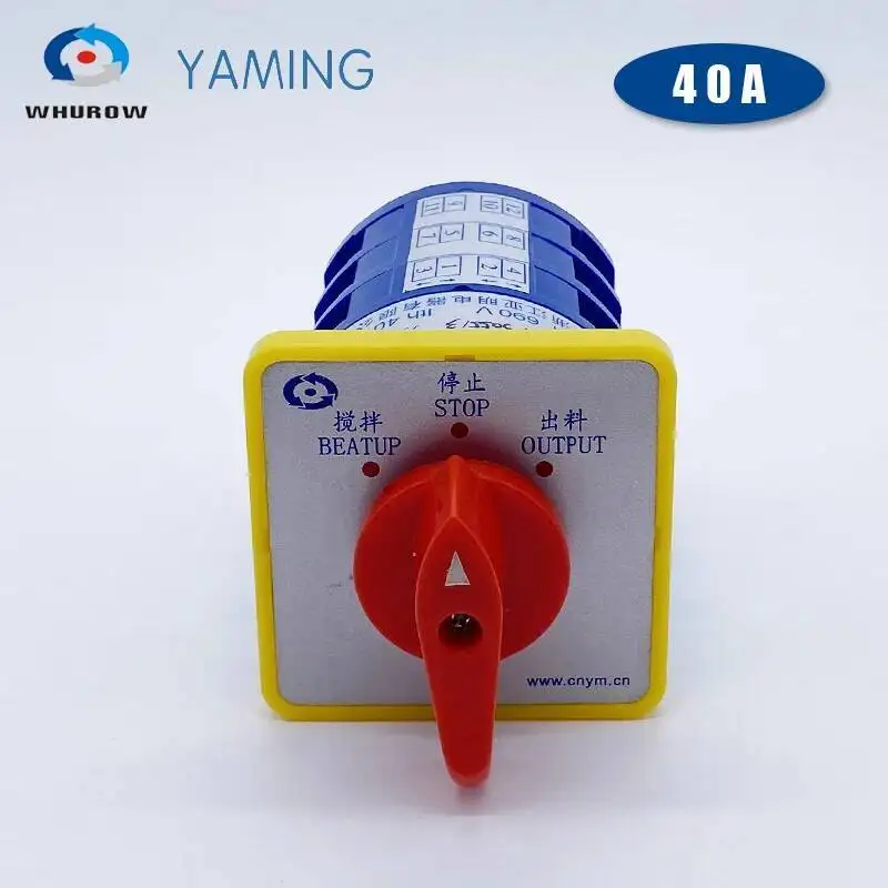 Yaming 전기 LW5D-40F3055/3 40A 690 볼트 3 위치 3 노트 실버 접촉 범용 전환 캠 스위치