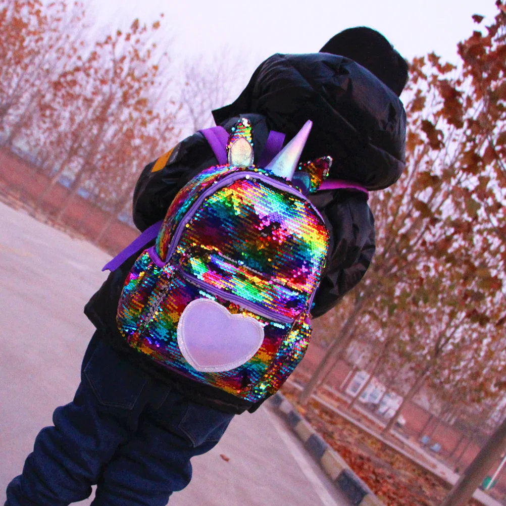 Large Capacity Sequins Unicorn Backpack Colorful Small Size School Student Travel Storage Bag Unicorn Bag School Backpack