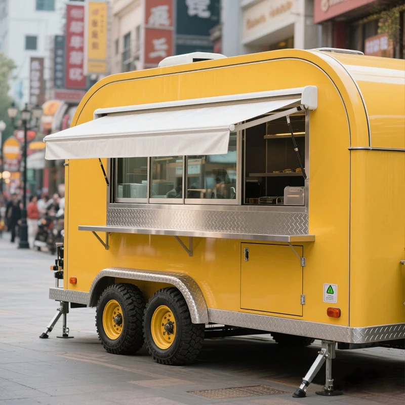 Customized Convenient Mobile Coffee Trailer and Drink Mobile Coffee Trailer Sturdy Two Wheel Tipping Trailer