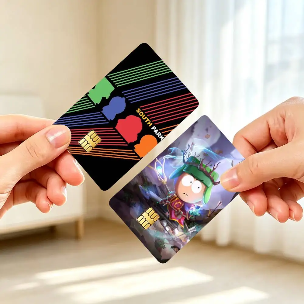 S-South Park Adult Animated Credit Card HD Stickers Game Card Decal Small Chip Waterproof Sticker Gift