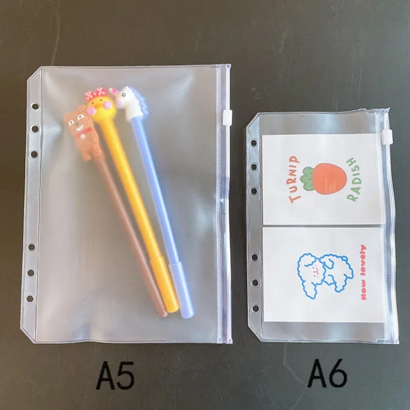A5/A6 Transparent Storage File Holder Pouch Loose Leaf Notebook Collection Bag DIY Diary Accessory Name Card Case Storage Bag