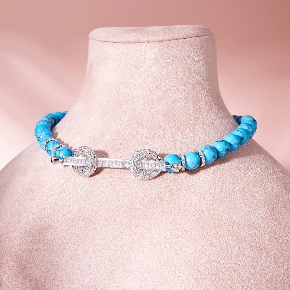 New Year's Treats~  Color Beaded Choker Necklace for Women Cubic Zirconia Jewelry Accessories
