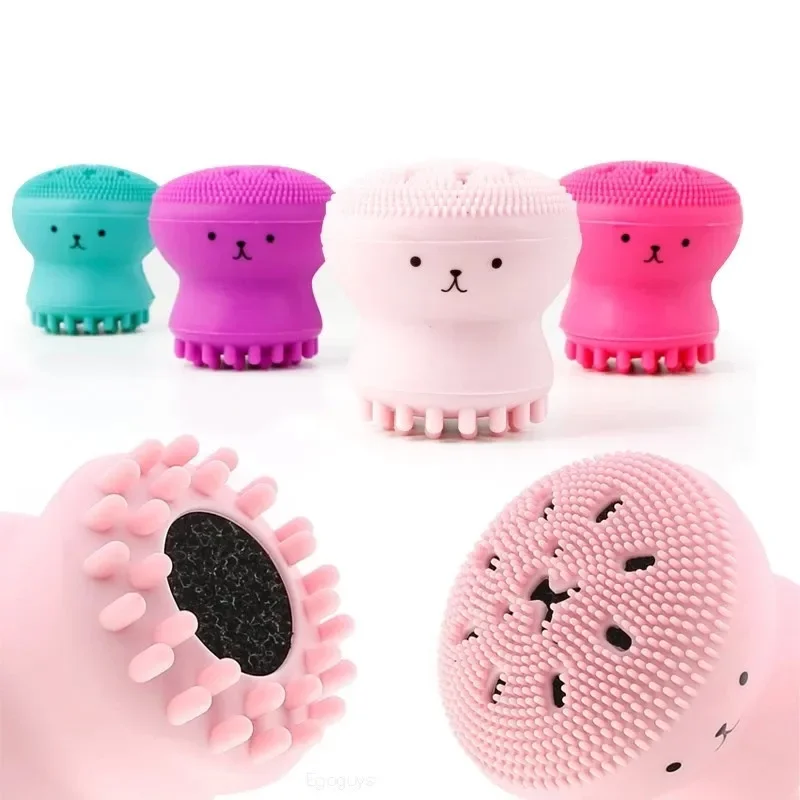 1pc Octopus Silicone Facial Cleansing Massage Brush Face Wash Makeup Removal Brush Portable Soft Sponge Face Massagers