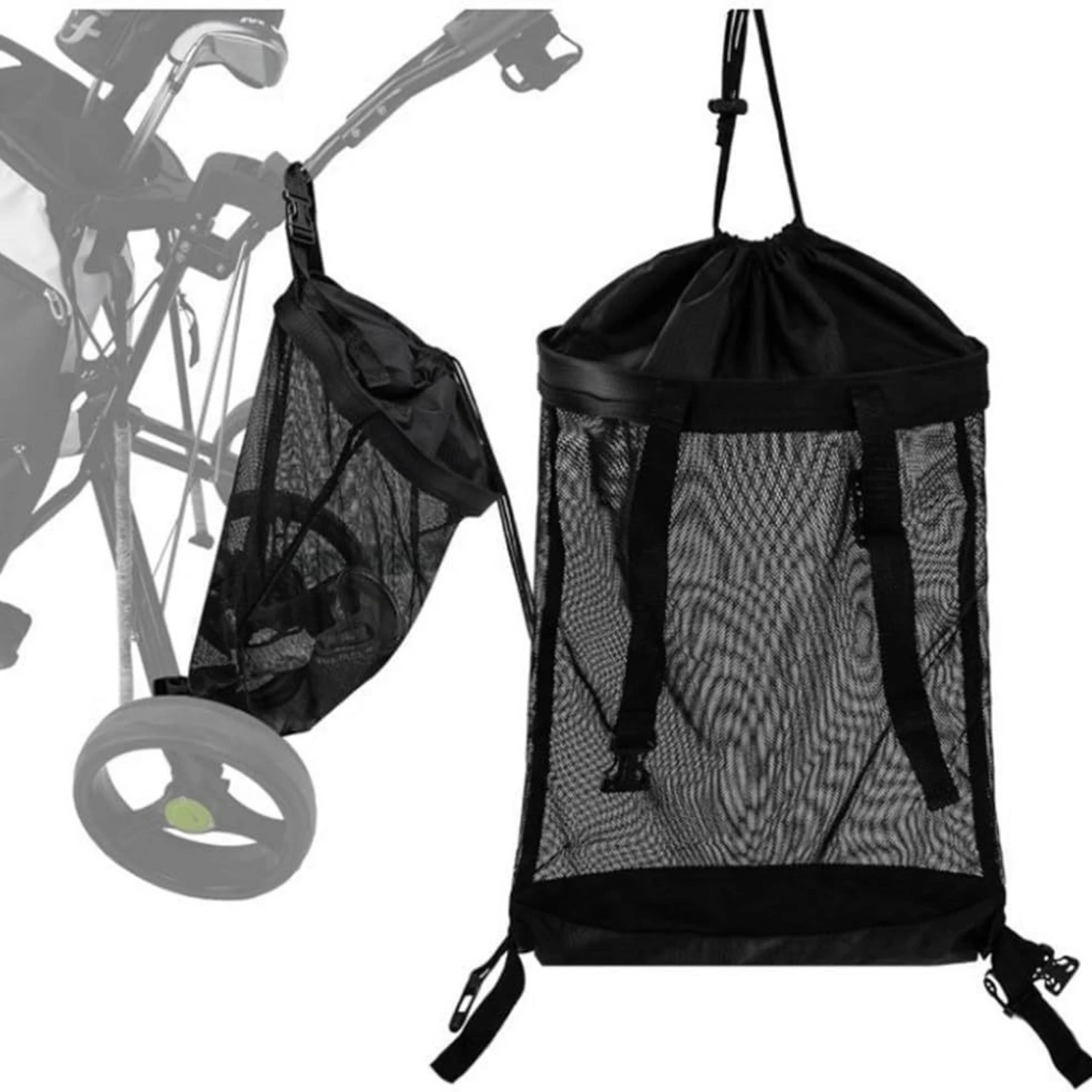 Mesh Bag with Drawstring Hanging Mesh Storage Bag Space-Saving Versatile for Golfers