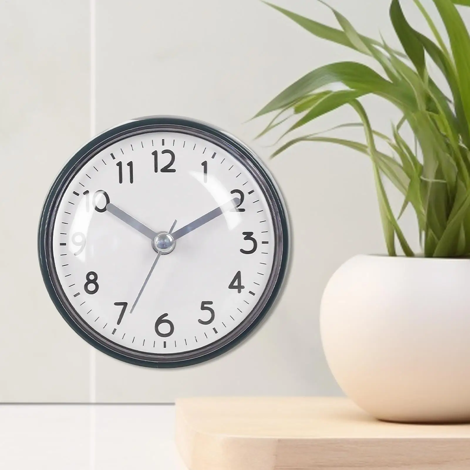 Shower Clock Waterproof Suction Cup Waterproof Easy Reading Alarm 3 Inches Small Clock for Bathroom for Home Office Living Room