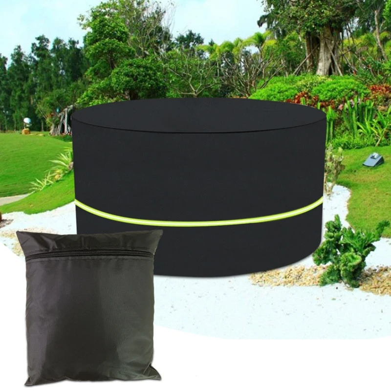 

Outdoor Round Table Cover Patio Furniture Protective Cover with Reflective Strap