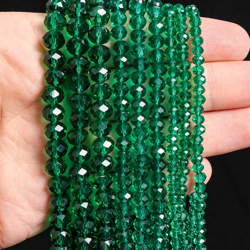 

Natural 4/6/8mm Peacock Green Faceted Glass Beads Near-Perfect Spherical Shape Uniform Multi-Cut Facets Loose Beads in Bulk