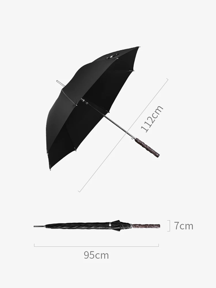 Vintage Wood Long Handle Umbrella Women Men Big Umbrella Luxury Car Business Rain Umbrellas Windproof Strong Umbrellas Adult Kid