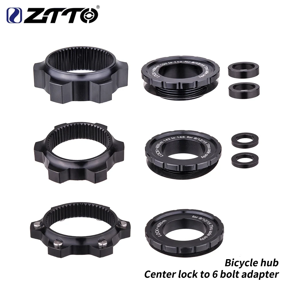 ZTTO Fahrrad-Scheibenbremse, Centerlock auf 6-Loch-Rotor-Adapterschlüssel, 44 mm, 16 Kerbschlüssel, Boost-Naben-Mittelschloss, Konvertierungsabstandshalter