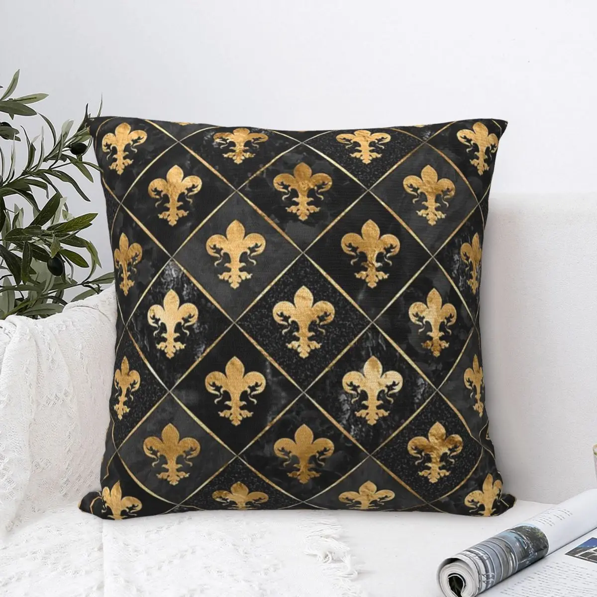 

Florence Fleur De Lis Lily Flower Symbol Flag Square Pillowcase Polyester Pillow Cover Comfort Throw Pillow For Home Sofa