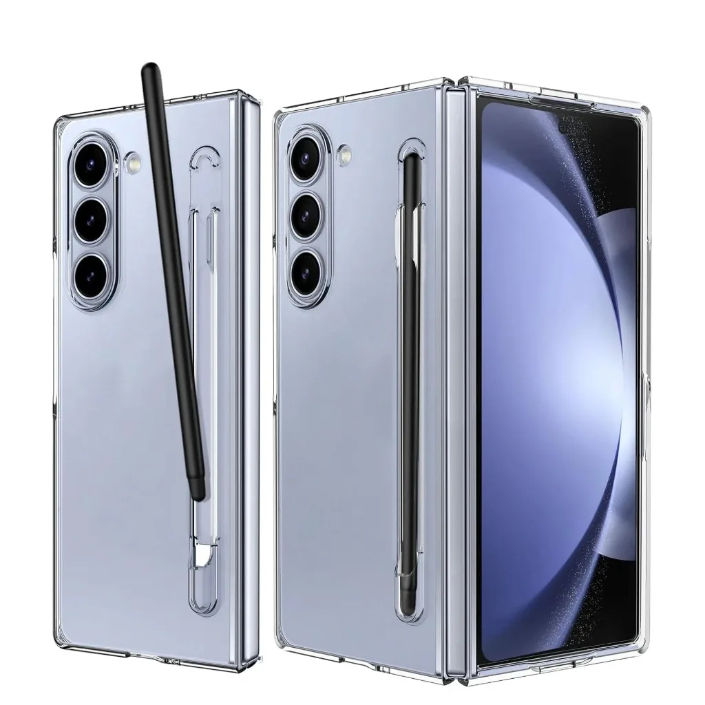 Stoßfeste Hart-PC-Handyhülle mit Stiftschlitz und Stylus für Samsung Galaxy Z Fold 8 7 6 5 4 Fold8 Ultra Matt Candy-Farben-Cover