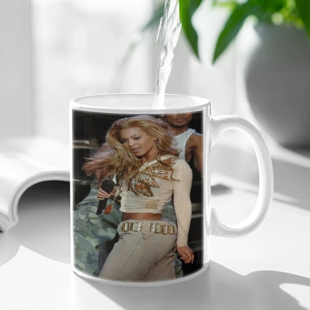 Singer B-Beyonce Coffee Mug 11oz Fun Ceramic Coffee Tea Cocoa Cup Handle Tea Drink Cup