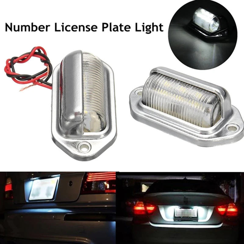 Hot sale 6 LEDs LicenseInterior Step White Lamp 12V  Number Plate Tag Light Boat Truck Trailer