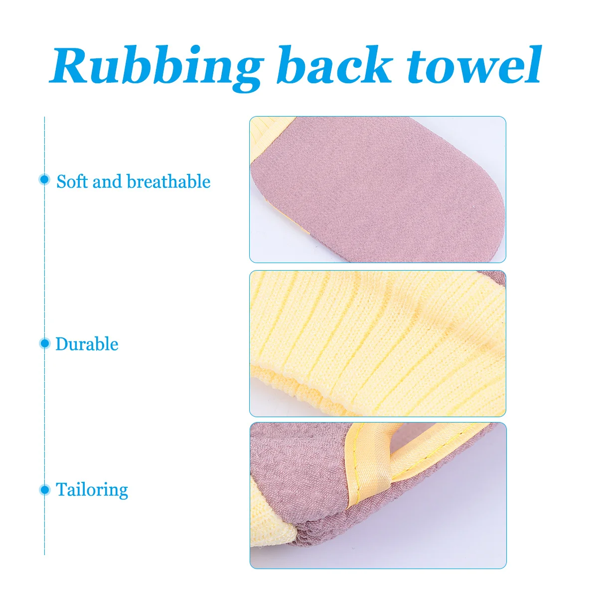 

2Pcs Back Scrubber Set Made of High-Quality Polyester Breathable Long Bath Towel for Body Exfoliating Clean Efficient Skin Care