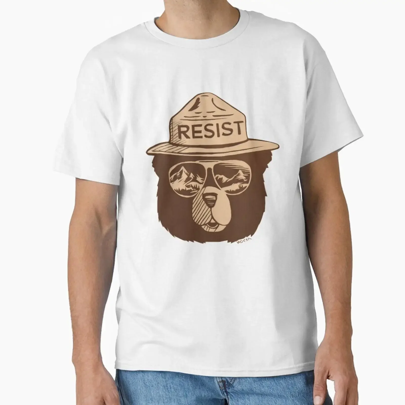 Resist Smokey The Bear Protect National Parks Save Environment Vintage T Shirt vintage Washed Breathable Comfortable Stretched