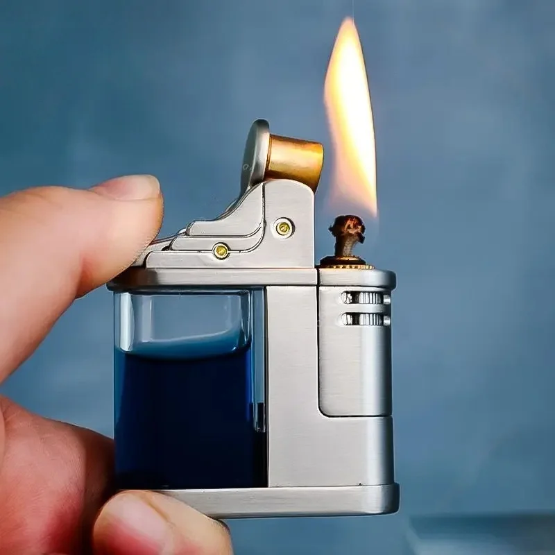 

ZORRO 861 New Kowtow Fuel Lighter, Transparent Oil Tank Grinding Wheel Lighter, Cigarette Accessories, Men's Gift