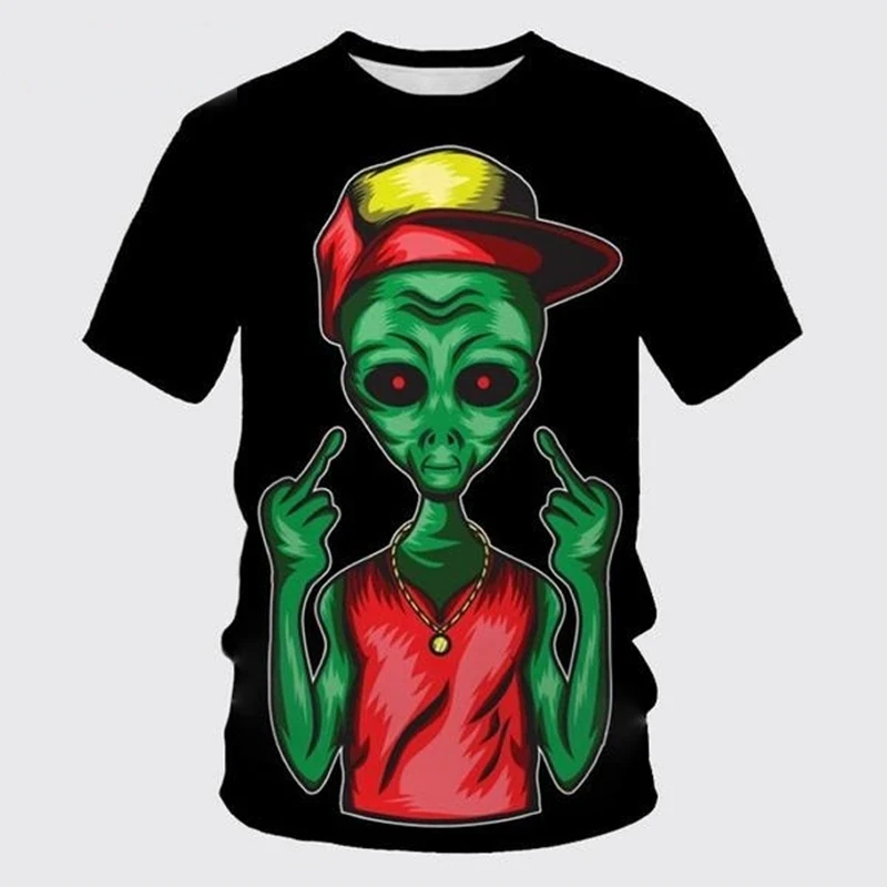 

Summer Fashion The Spaceman Picture T Shirts For Men Casual 3D Print Tees Hip Hop Personality Round Neck Short Sleeve Tops