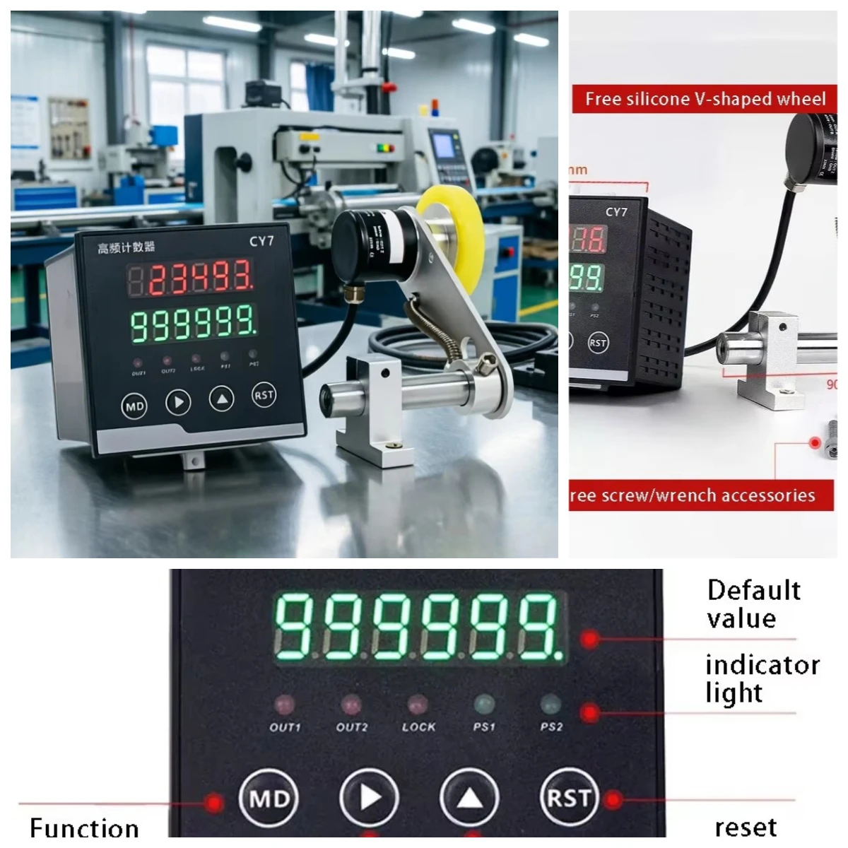 Roller-Type Electronic Digital Display High Frequency Meter Counting Machine Edge Banding Machine Encoder Intelligent Controller
