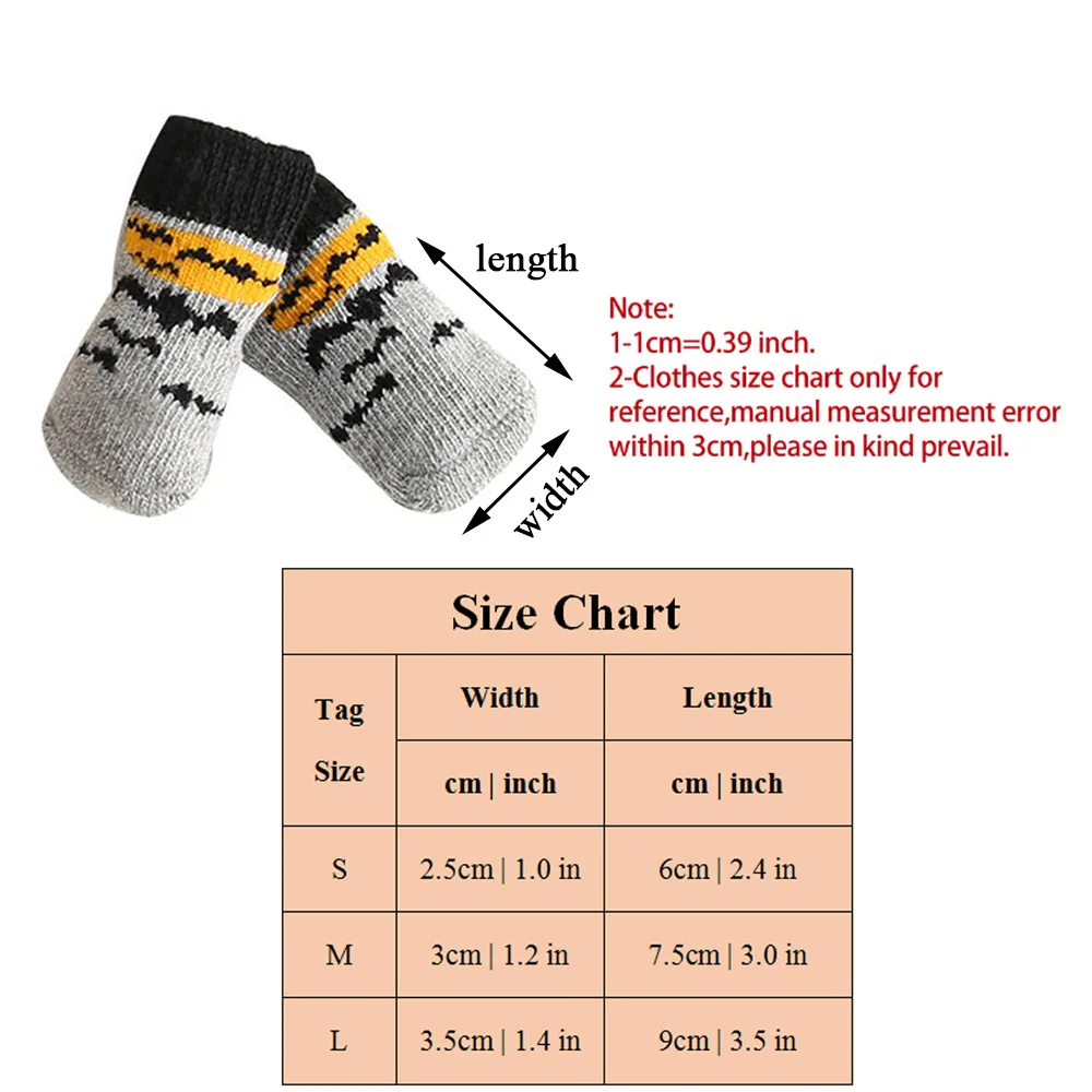 4 teile/satz Winter Hund Socken Nette Muster Fuß Abdeckungen Warme Anti Slip Schuhe Welpen Pfote Schutz Weihnachten Geschenk für Welpen katze Hunde