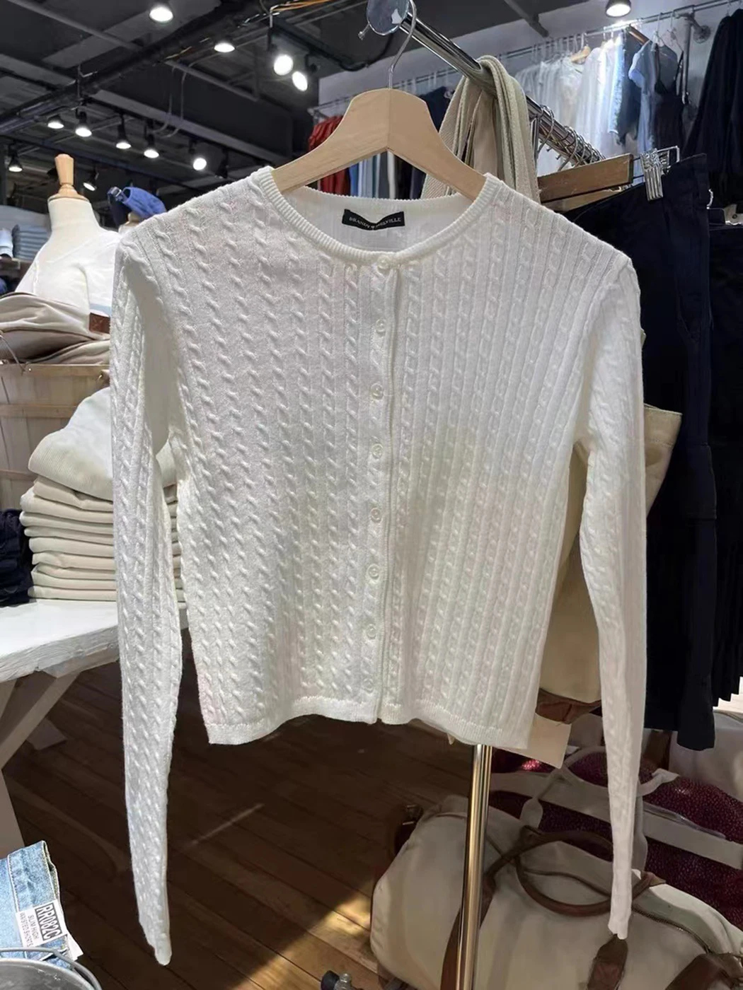 Twisted Knitted Sweater Cardigan Women Spring Clothes 2025 Single Breasted Long Sleeve Cotton Sweaters Sweet Knitwear Y2k Tops