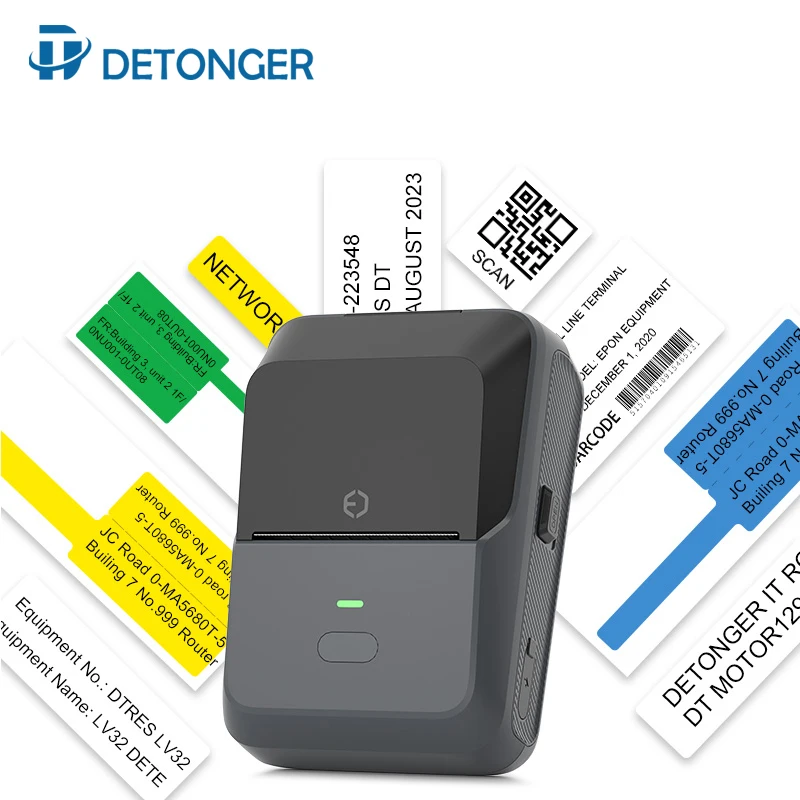 Detonger P2 Pocket Wireless Label Printer 50mm Self-adhesive Barcode Printer Mini Portable Price Tag Multifuction Printer