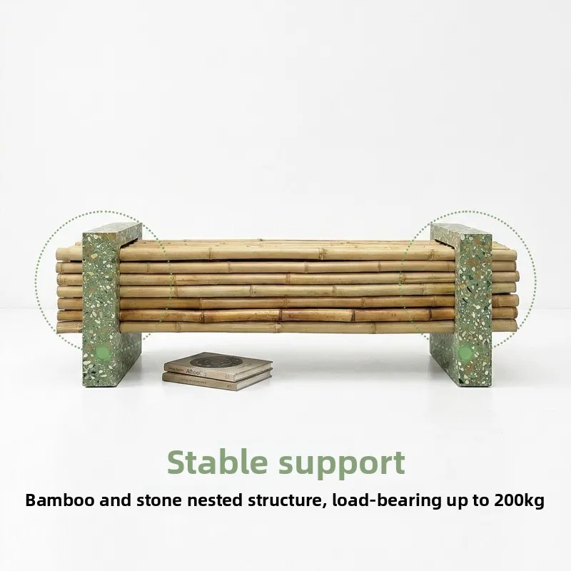 Bamboo Bench Bamboo Bench Creative Retro, Double Leisure Chair Hotel Homestay Outdoor Simple Bamboo Chair