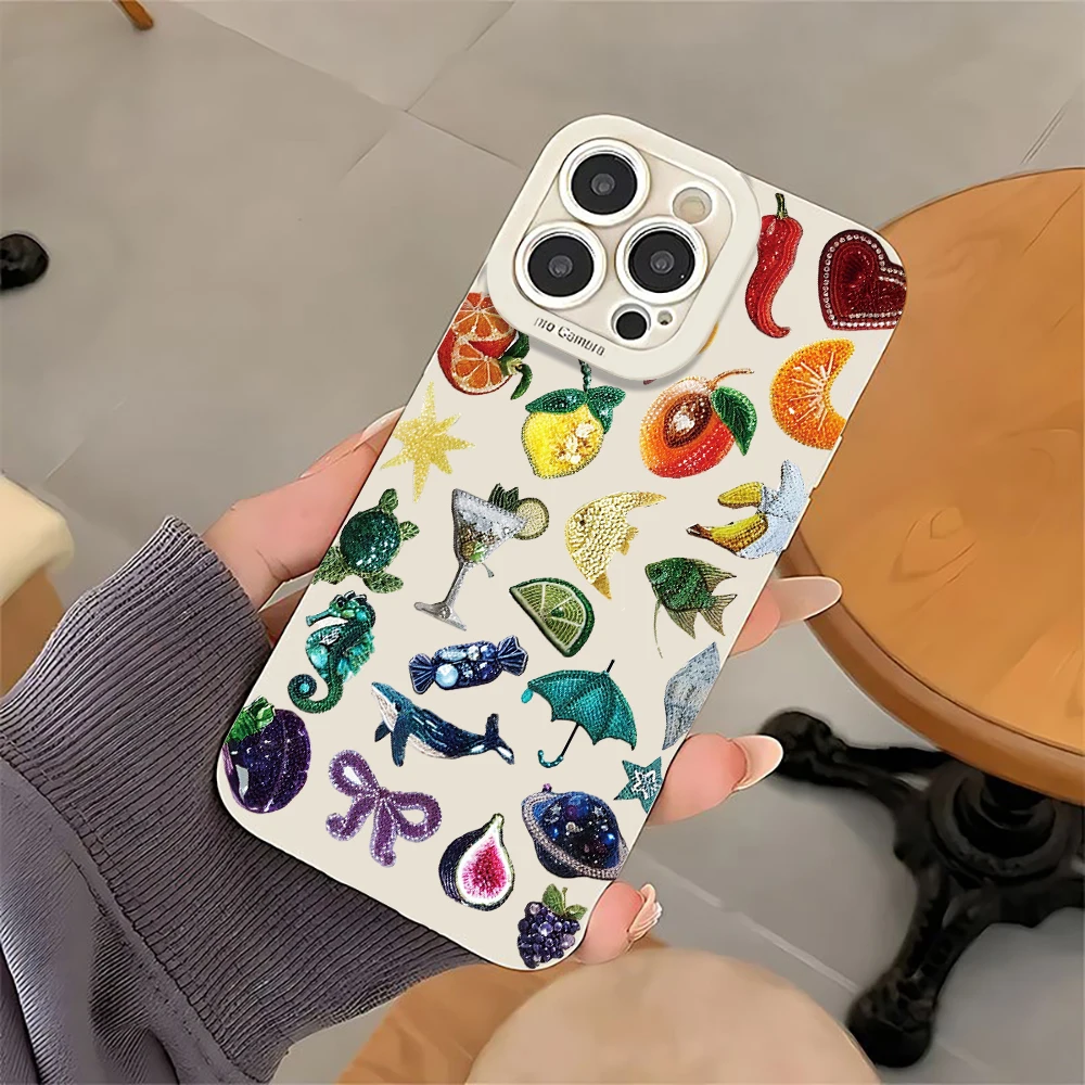 Luxuriöse Trendige Artikel Collage Handyhülle für iPhone 17 16 15 14 11 12 13 Pro Max Plus 7 8 Plus XS XR 17 Air Stoßfeste Weiche Hülle – Detail 12