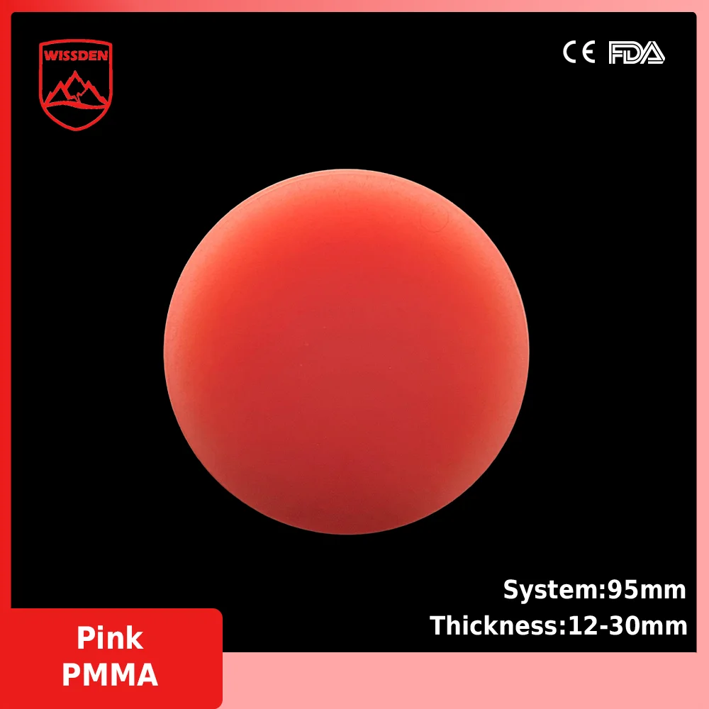 

ON SALE-Wissden Pink PMMA Disc 95,12-30mm Dental Lab Materials CAD/CAM