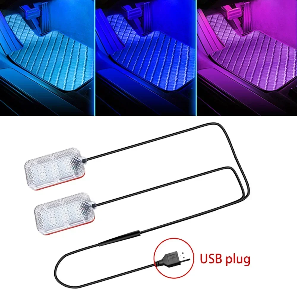 Auto Interior Decorative Atmosphere Light 12V/5V Led Car Foot Ambient Light With USB/Cigarette lighter Neon Mood Lighting