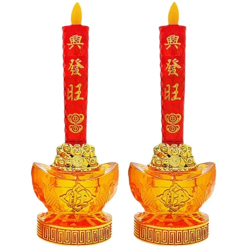 2pcs LED simulazione fiamma candela lampada buddista luce elettrica Guanyin ornamento sancito casa Fengdhui decorazione