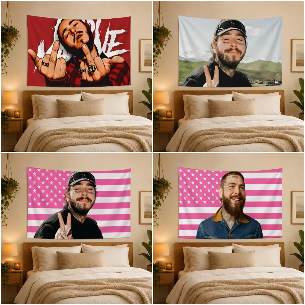 Singer P-Post Malone Tapestry Wall Hanging Bohemian Wall Tapestries Mandala Home Decor For Living Room Bedroom Dorm