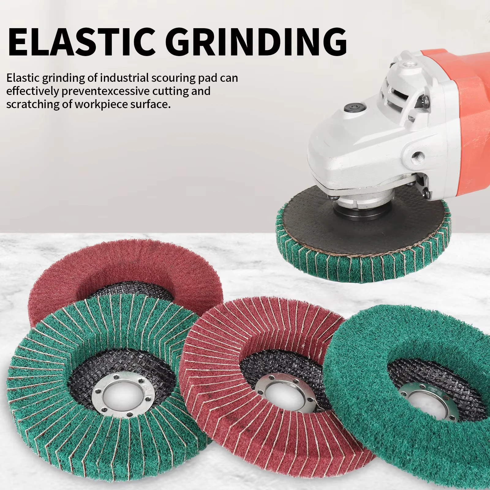 

5 Inch Non-Woven Grinding Wheel 125mm Nylon Fiber Flap Polishing Wheel Disc Metal Wood Rotating Grinding Wheel For Angle Grinder