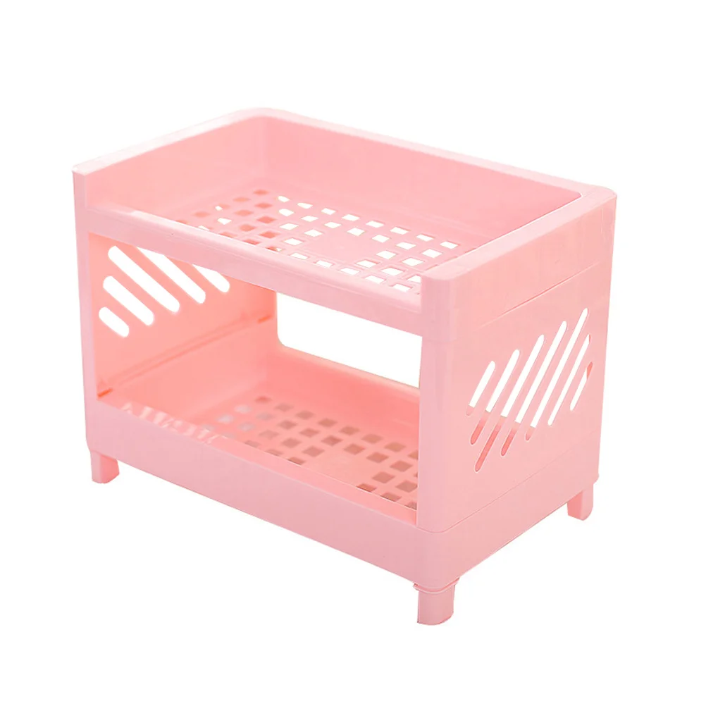 

Double Layer Kitchen Tool Storage Rack Organizer Shelf Cutlery Condiment Display Stand Random Color Cooking Tool Rack