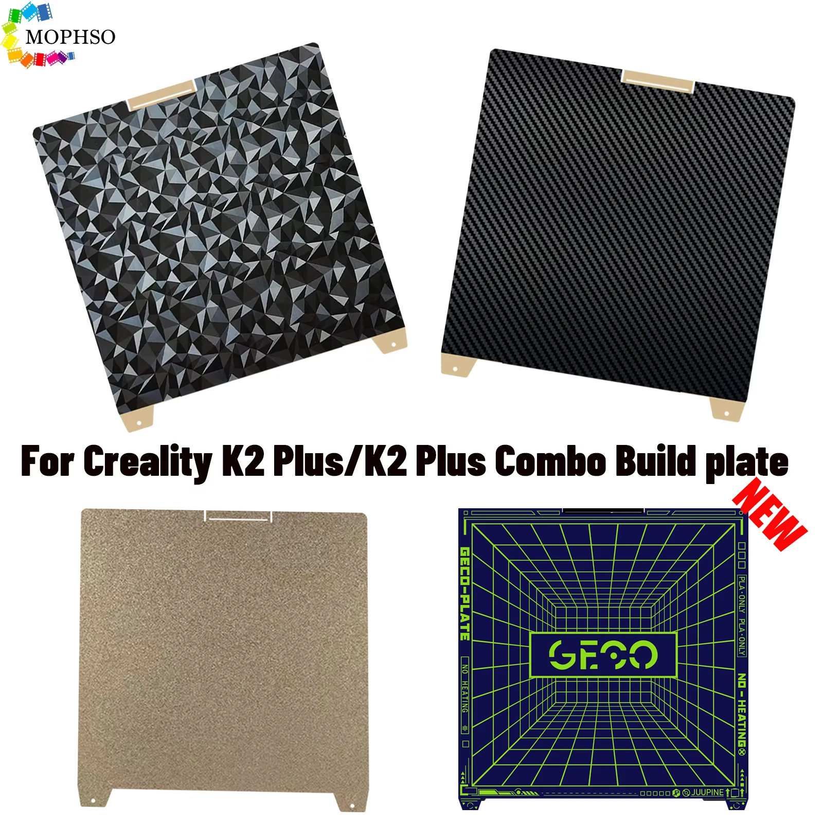 للوحة بناء Creality K2 Plus، التصاق ممتاز، شقة عالية، قوة عالية ومقاومة التآكل، أجزاء طابعة ثلاثية الأبعاد