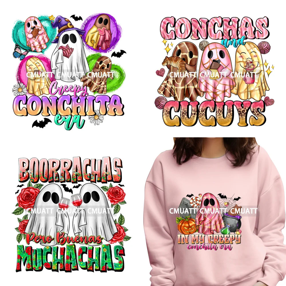 Latina Mexican Culture Halloween Conchas Cucuys DTF Heat Transfer Sticker Washable DIY Ready To Press Iron On Clothing Garments